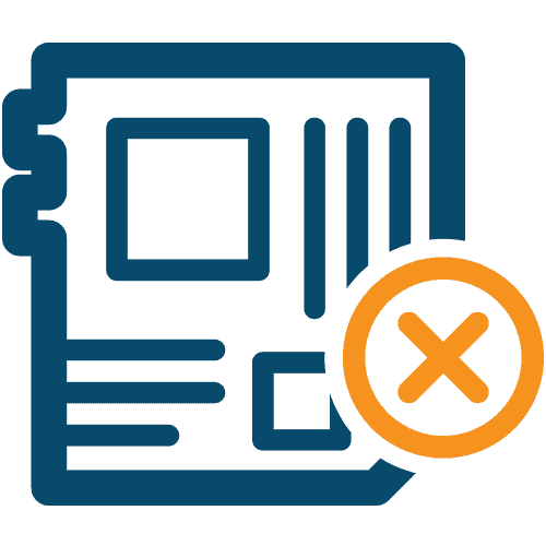 Graphic of a microchip with an X symbol